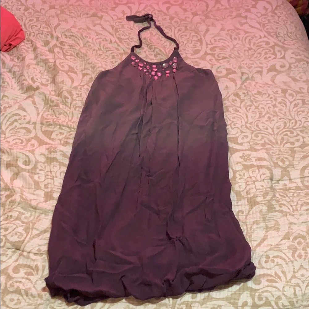 Purple tye dye back out dress